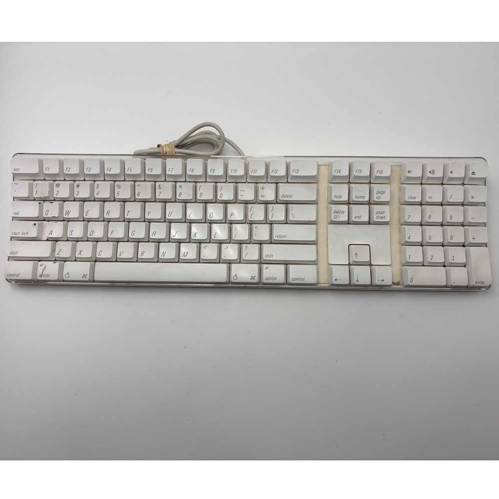 Apple A1048 Wired USB Keyboard White Clear Case Numeric Keypad M9034LL/A